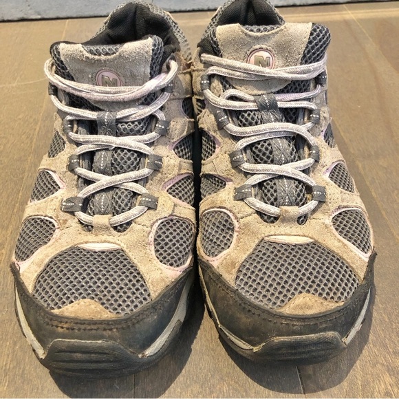 MERRELL Outdoor Hiking Grey & Pink Sneakers Trainers Winter Shoes Women US 7. - Picture 9 of 12